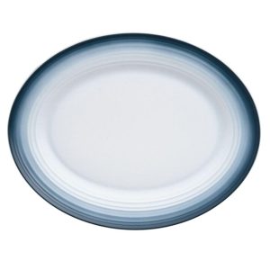 Swirl Ombre Blue Oval Platter