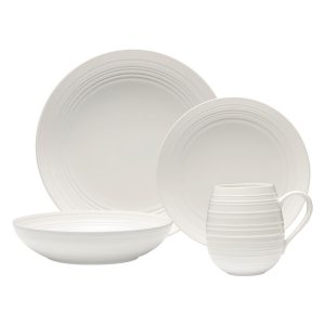Swirl White Coupe 4 Piece Place Setting