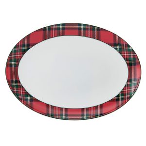 Tartan Red Oval Platter
