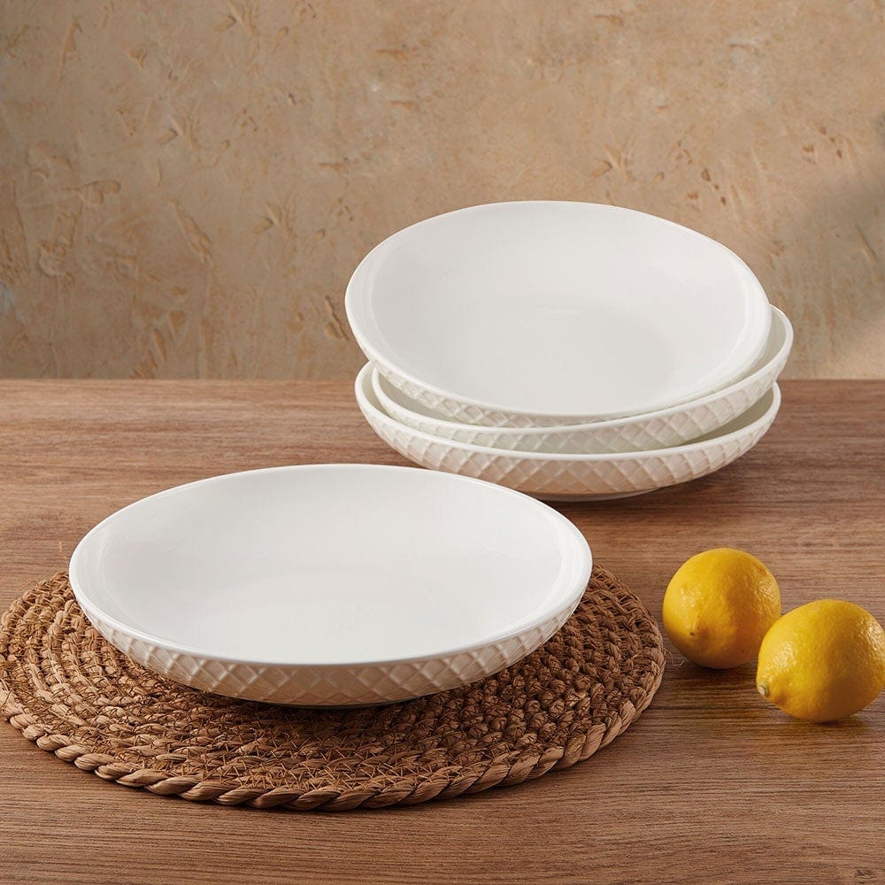 Trellis White Set of 4 Pasta Bowls - Image 2