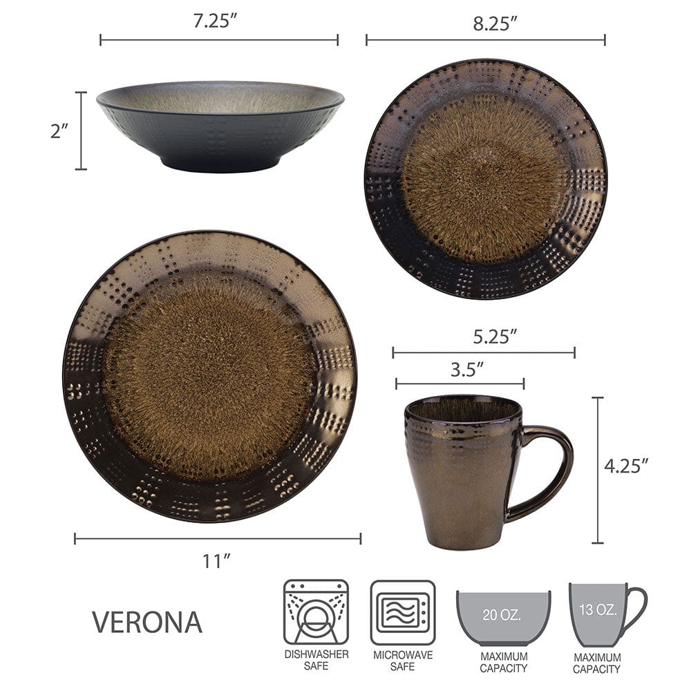 Verona 16 Piece Dinnerware Set. Service for 4 - Image 4