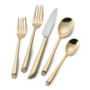 Gold Wave 20 Piece Flatware Set. Service for 4