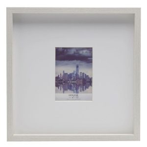 White 15 x 15 Gallery Square Frame. Matted to 5 x 7